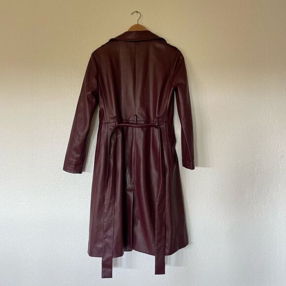 Burgundy faux leather jacket - Picture 3 of 4